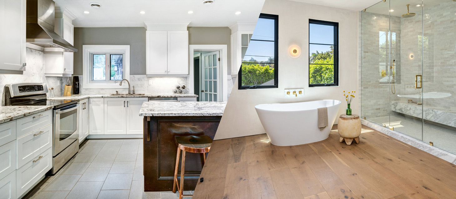 Kitchen and bathroom